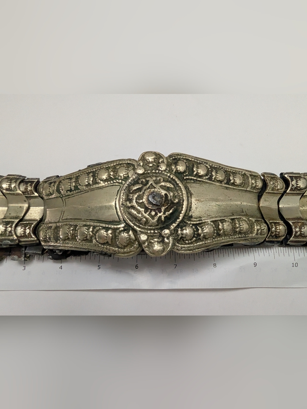 Rare‎ Antique Primitive Otoman Empire 1860's Silver Belt w Buckle Handmade Heavy